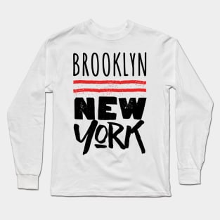 Brooklyn  / Retro Typography Design Long Sleeve T-Shirt